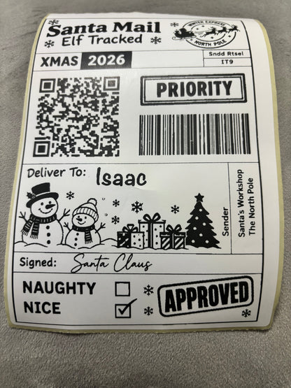 Personalised Nice List Labels