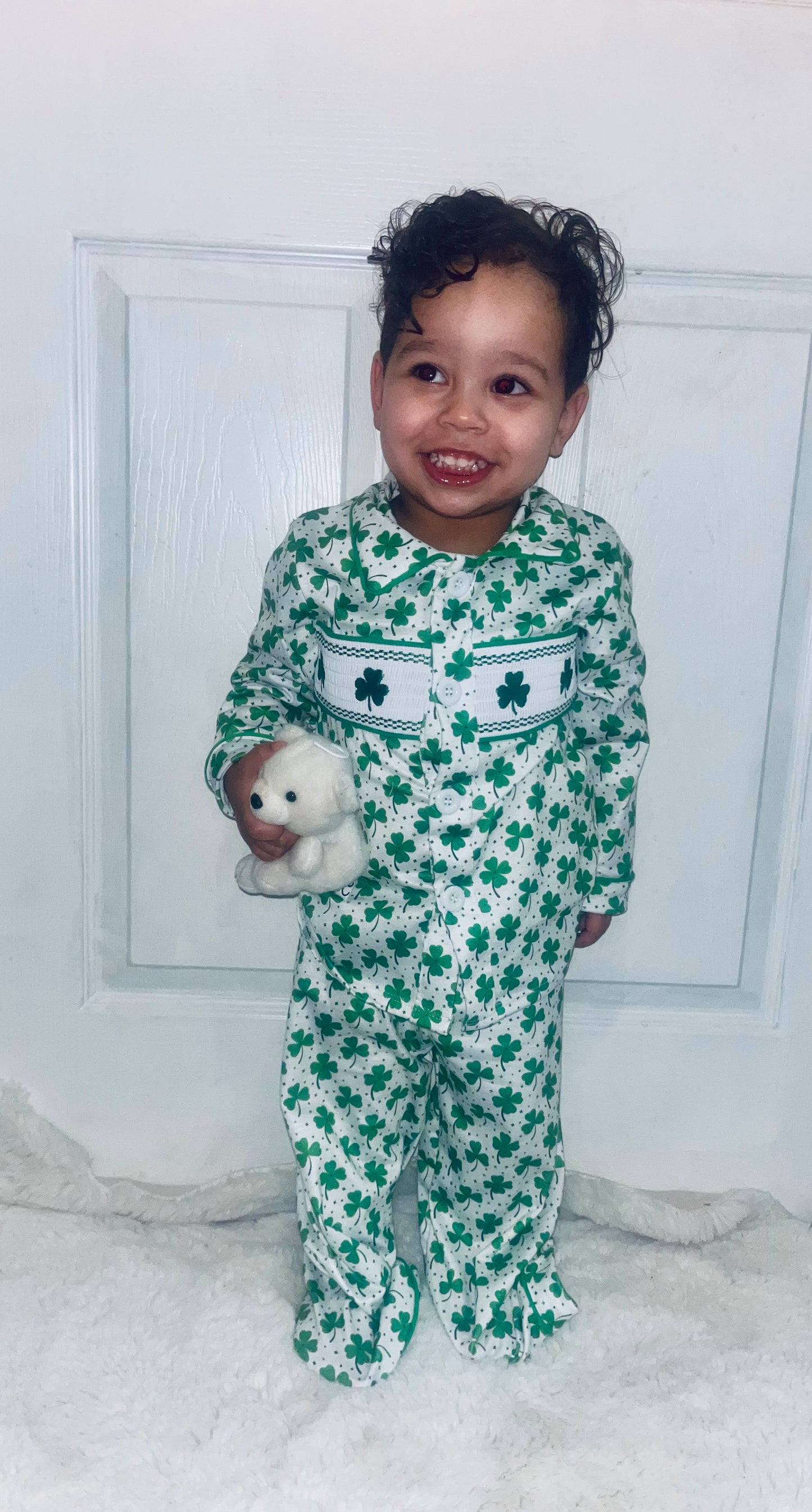 Boys Shamrock & Clovers Smock PJ’s