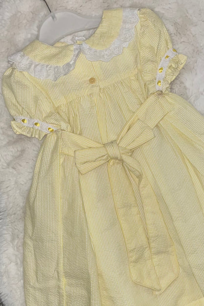 Girls Hand Smocked Cotton Dress