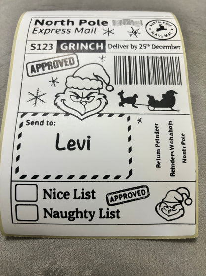 Personalised Nice List Labels