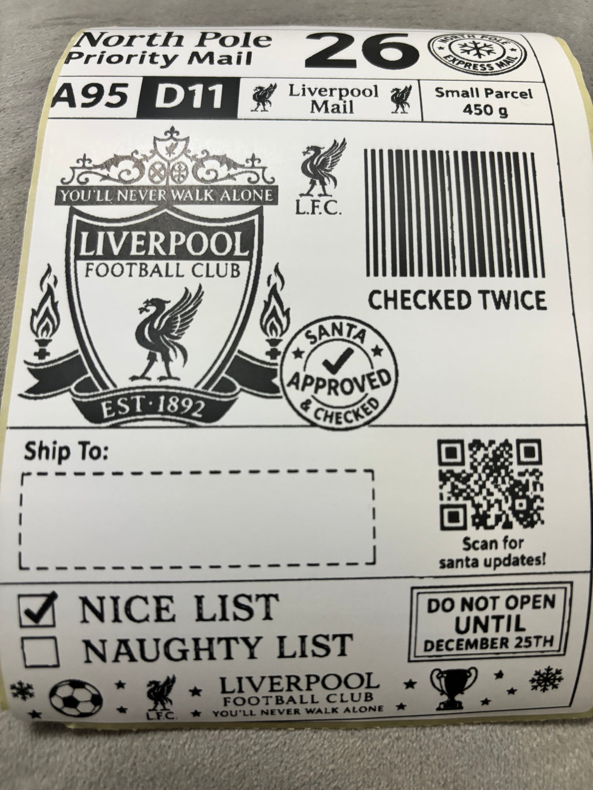 Personalised Nice List Labels