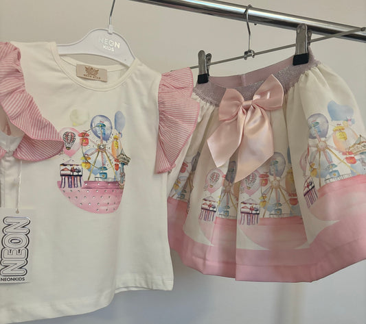 Girls Neon Fair Skirt Set