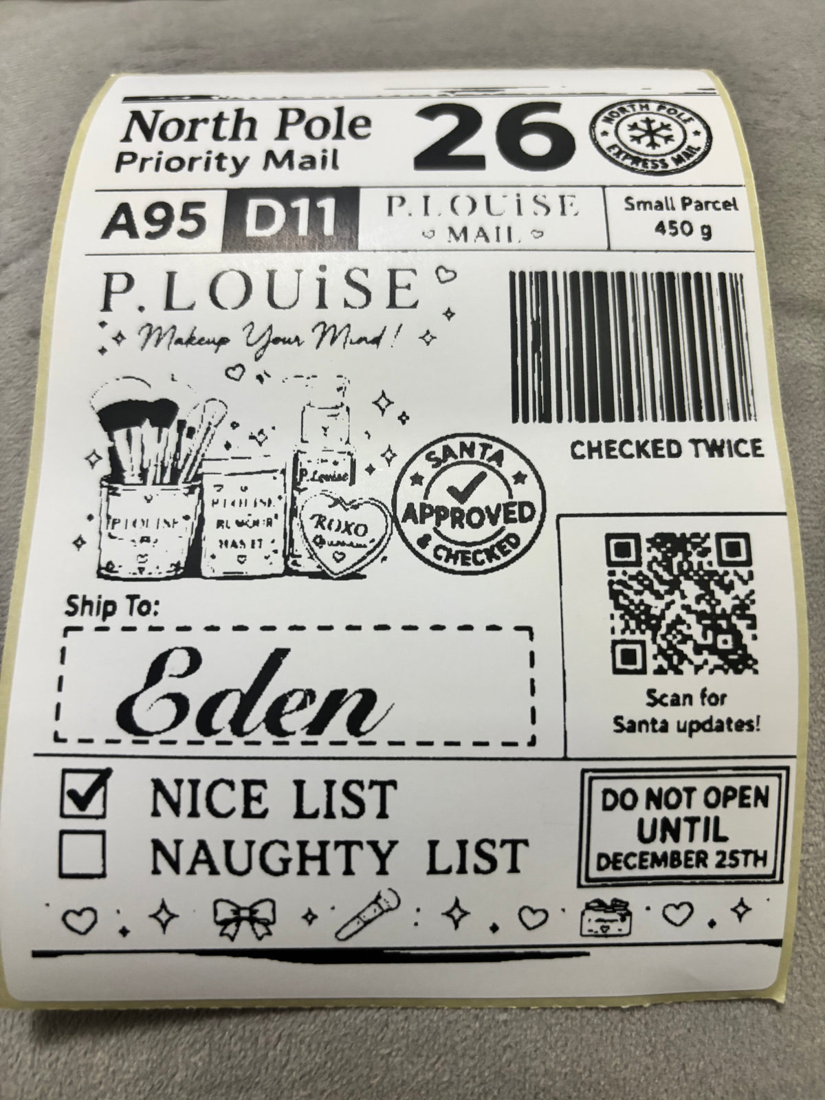 Personalised Nice List Labels