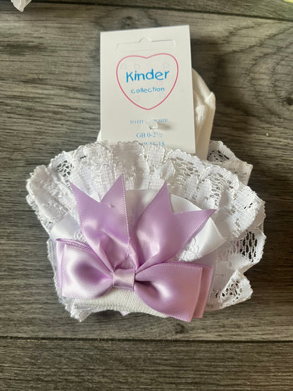 Kinder Collection Ribbon & Lace Bow Socks