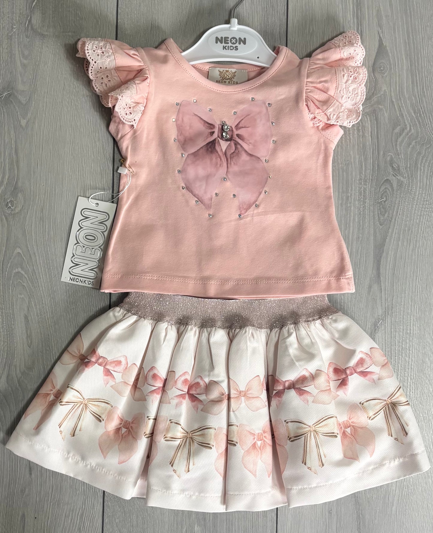 Toddler Girls Bows Skirt Set