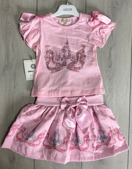 Girls Princess Castle Skirt Set