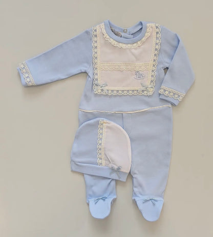 Boys Luxury Babygrow & Hat Set