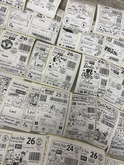 Personalised Nice List Labels