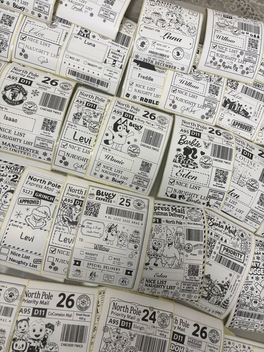 Personalised Nice List Labels